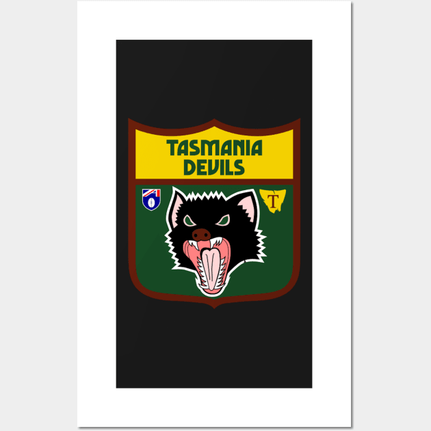 Tasmanian devils football club | AFL footy Wall Art by euror-design